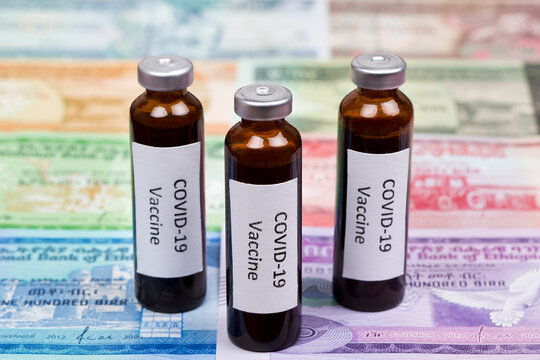 Covid 19 vaccine on a Ethiopian birr