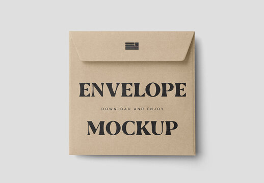 Lying Square Envelope Mockup
