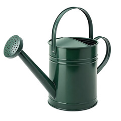 A dark green watering can, perfect for spring gardening. PNG and transparent background
