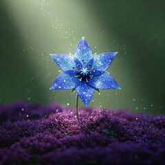 purple flower on a green background