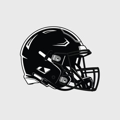 Black and White American Football Helmet Graphic