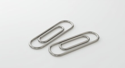 Paperclip Pair on White Background