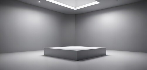 Clean grey gradient room, ideal for showcasing products , visual, simple, room