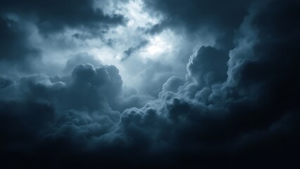 Obraz premium Dark stormy clouds forming in the sky before a rainstorm. Ideal for weather, nature, and dramatic backgrounds