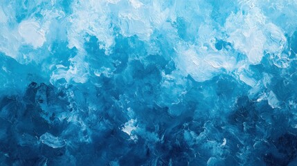 Obraz premium Abstract painting of textured blue and white hues.