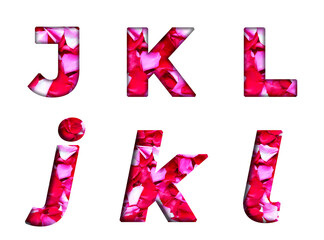 Pink Rose Petal Petals flower icon J, K, L  word alphabet letter text english font  