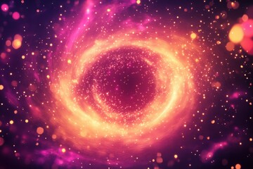 Obraz premium Vibrant Cosmic Swirl with Glowing Particles in Space