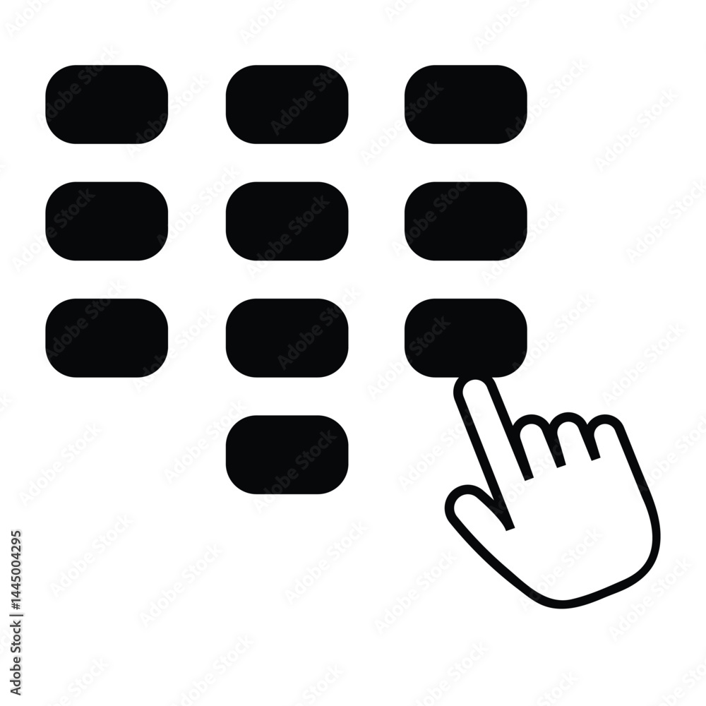Poster human hand is dialing the number on a keypad, dial keypad icon vector. dial icon vector illustration