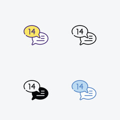 New Message icons set in different style vector stock illustration