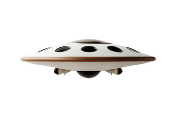 Classic white and brown ufo on transparent background