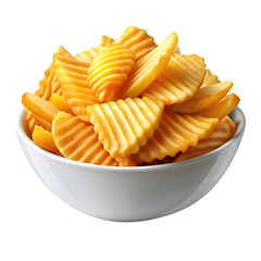 Potato chips illustration with fries, slider, and snack food design