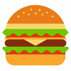 burger on white background