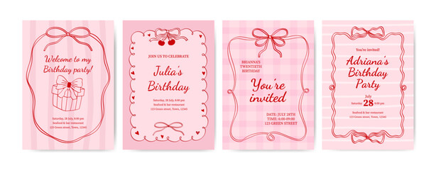 Birthday coquette invitation set