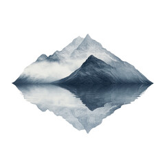 Fototapeta premium Serene Mountain Landscape with Reflection in Calm Water at Dusk