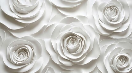 White Rosette Pattern Background.