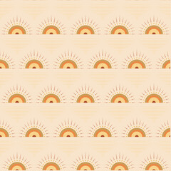 Art-deco inspired sunrays spread in structured harmony