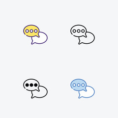 Messages icons set in different style vector stock illustration