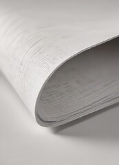 Fototapeta premium Close-up textured white paper, shallow depth of field, blurred newsprint background, newspaper, out of focus, shallow depth of field