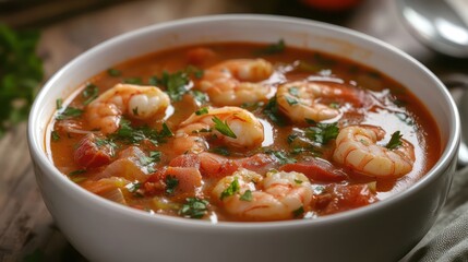 Shrimp stew in bowl