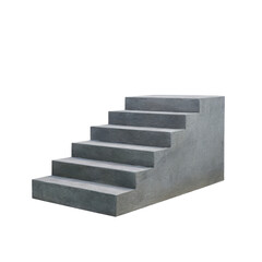 Concrete steps staircase architecture isolated on transparent background