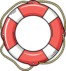 High-Quality Vector Illustration of a Lifebuoy Ring for Safety and Rescue – Essential Nautical Icon for Maritime Emergency Response, Water Rescue, and Digital Stock Designs © Safwan Creatives