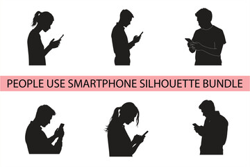 Smartphone User Silhouette Bundle