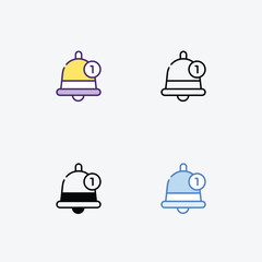 Bell  icons set in different style vector stock illustration