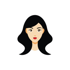 Beautiful woman face icon on white background