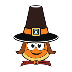 A classic Thanksgiving pilgrim hat with a black band, gold buckle, and a wide brim, symbolizing the historical attire worn by early settlers during the festive season.