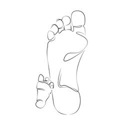 One continuous single drawing line art flat doodle mother, foot, children, care, family, childhood, newborn, skin. Isolated image hand draw contour on a white background, hand drawn, not AI