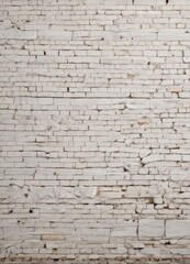 Obraz premium Cracked white brick wall, uneven surface, aged look , uneven, white, white brick wall