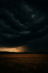 Vor dem Sturm - Stille Landschaft unter schwerem Himmel Bevor the Storm - Quiet Landscape under a Heavy Sky