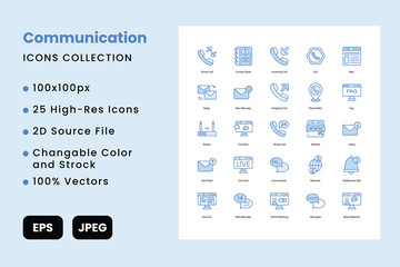 Communications vector icons set