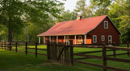 Red barn in rural setting