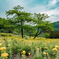 green plants in the morning	