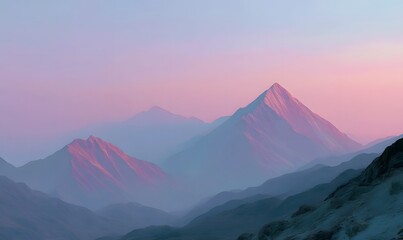 Fototapeta premium A surreal landscape shot of datamoshed mountains in a remote wilderness, Generative AI
