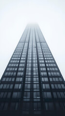 Fototapeta premium tall building disappearing into fog creates mysterious atmosphere