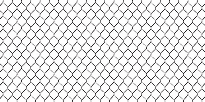 Metallic black mesh on a white background. Crossed diagonal lines. Wavy wires structure. Geometric texture. Seamless repeating pattern