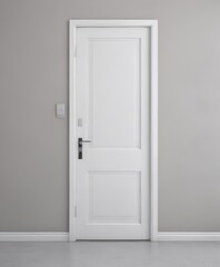 Crisp white door, minimalist handle; closed position ,  contemporary,  house,  panel
