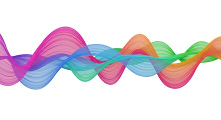 Abstract colorful flowing wave pattern on white background for modern design projects and presentations