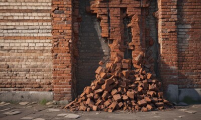 Crumbling brick walls; rusted metal, steam hissing,  metal,  dust,  grunge