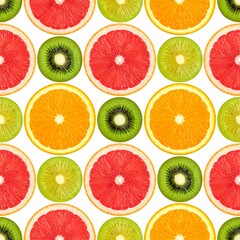 Citrus Fruit Slices Seamless Pattern