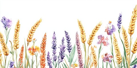 watercolor drawing of flowers on white backdrop. painting flowers background. illustration floral nature.  flower wallpaper for greeting cards, weddings or birthdays. Copy space. space for text