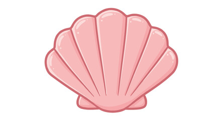 Good icon. Pink shell illustration on white background