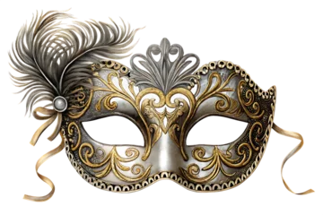 Fototapete Rund venetian carnival mask" isolated on white background PNG © Hridoy