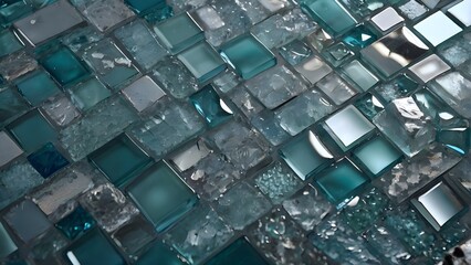 a background formed from a variety of square-shaped pieces of broken glass, beautifully arranged
