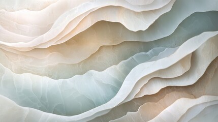 Abstract layers of soft pastel colors forming a fluid organic pattern