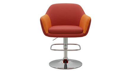 Isolated Modern Bar Stool with Red Seat