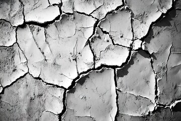 Obraz premium Arid Cracked Earth Texture, Drought Parched Land, Grey Clay Soil, Global Warming Effects