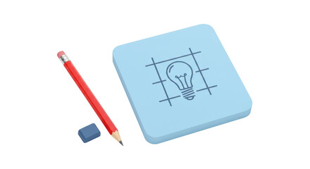 Isolated Notepad with Lightbulb Icon